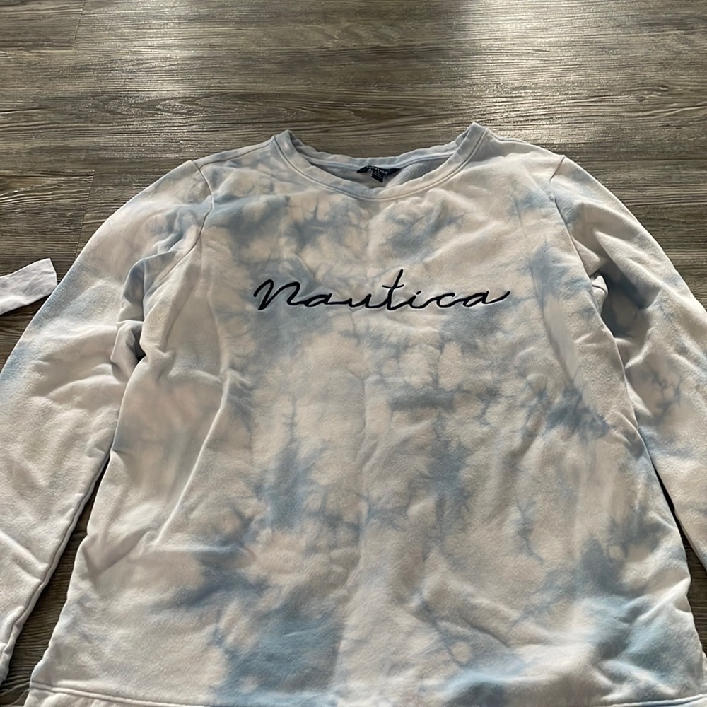 Nautical tie dyed crew neck size small
